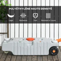 Serbatoio d'Acqua Portatile da 75 Litri con Indicatore di Livello, 3 Ruote e Maniglia per Campeggio, Grigio