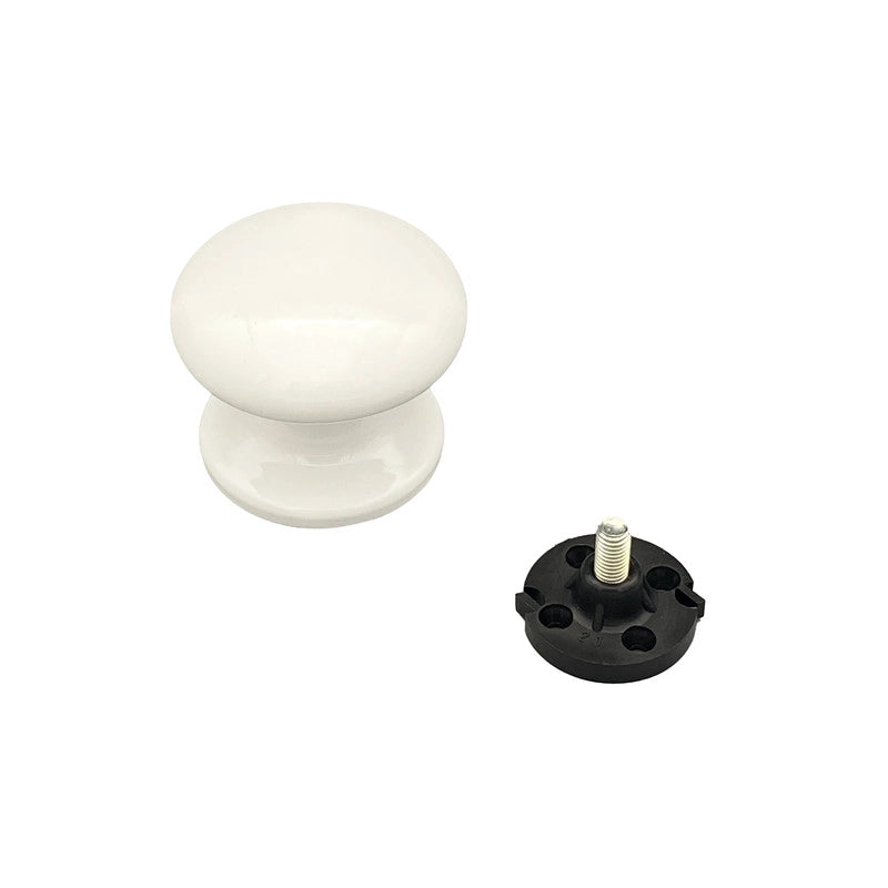 Pomolo fisso per porta SAGUATTI 873/70TB in alluminio bianco lucido