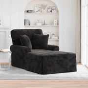 Chaise Longe con Gonna con cuscino Nero 157 x 91 x 91 cm ARES 42022959