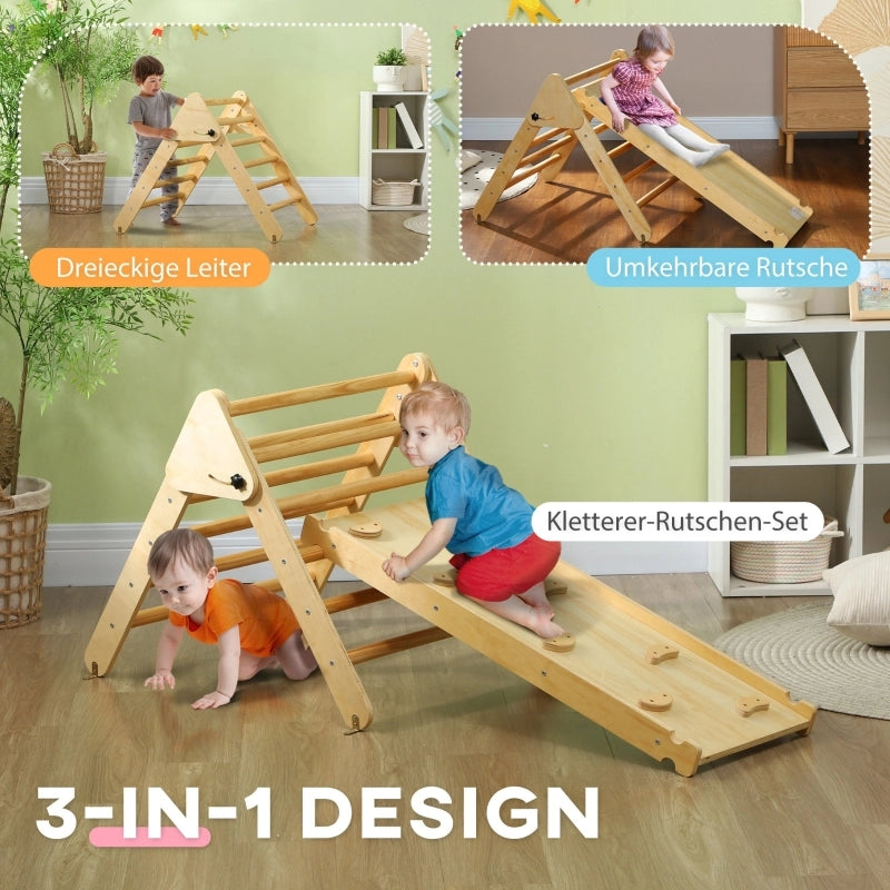 SET DA ARRAMPICATA per bambini 147x64,5x63 cm Legno Naturale