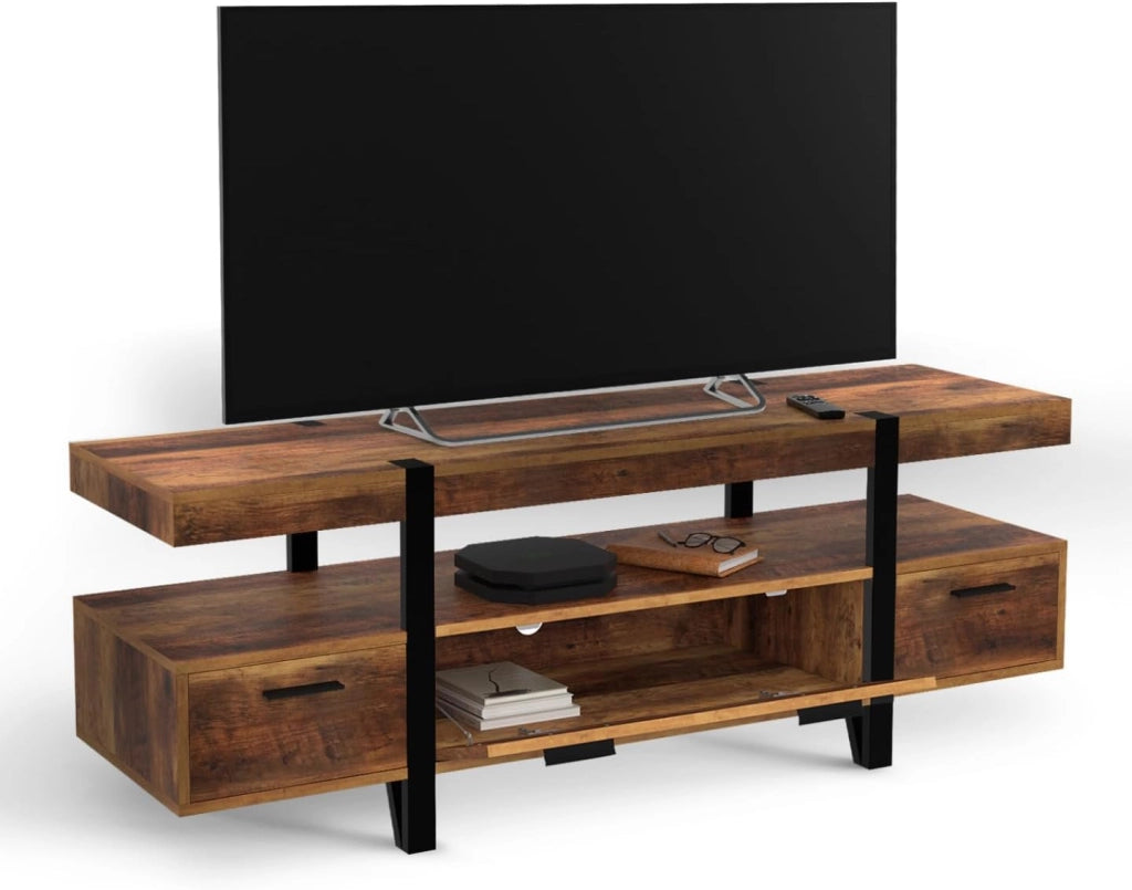 AUSTRIA Soporte de TV con cajones de madera, patas de pino 140 cm