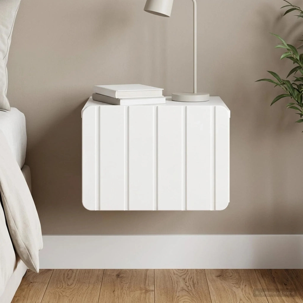Mobiletto da notte a muro Bianco Lucido 33 x 34,5 x 24 cm 898263