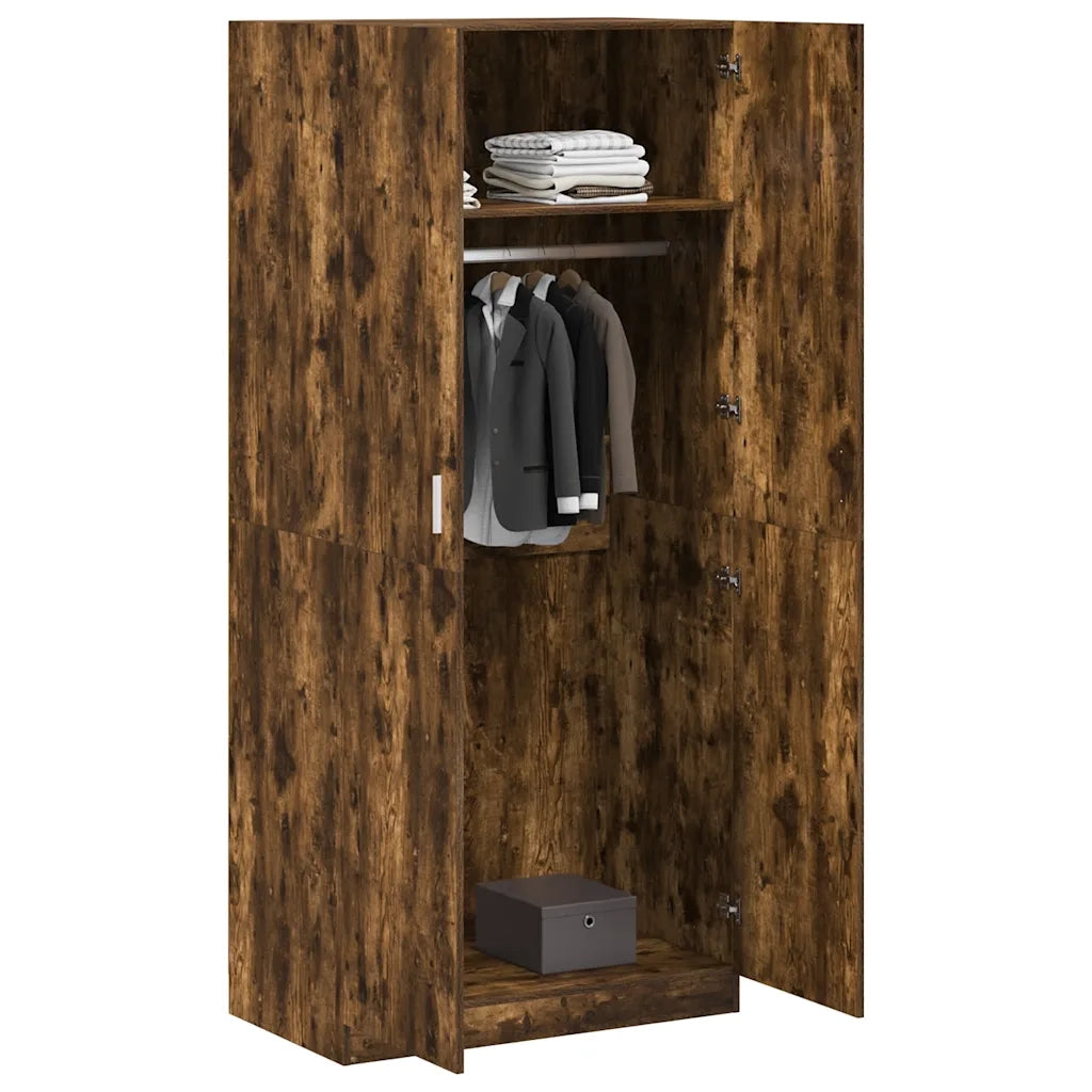Armadio Rovere Fumo 90x52x200 cm in Legno Multistrato cod mxl 72355