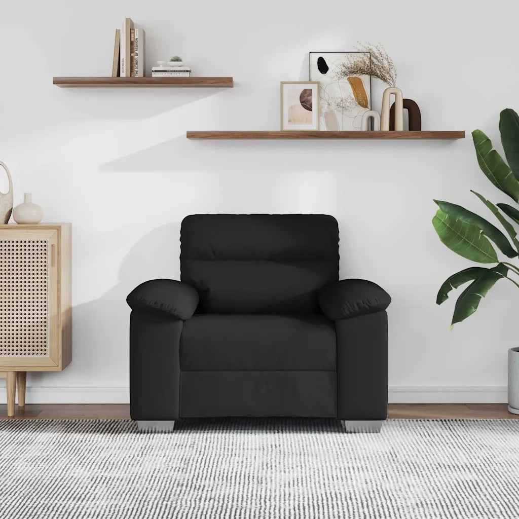 Divano Sedia-Poltrona Nera 100x81x84 cm in Similpelle