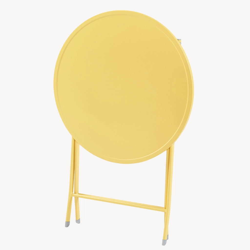 Tavolo Pieghevole Sande con Piano Rotondo - Giallo [en.casa]