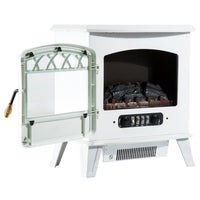 Camino Elettrico da Terra Effetto Fiamma 1800W Bianco