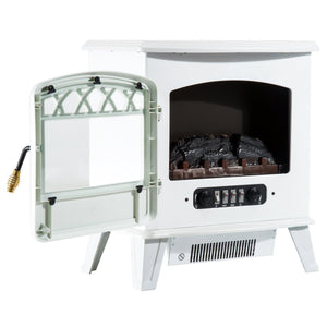 Camino Elettrico da Terra Effetto Fiamma 1800W Bianco