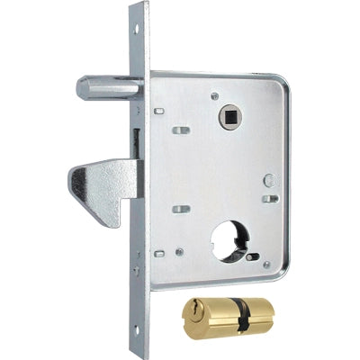 SERRATURA CANCELLO INFILARE 573 MG - B.Q ZINC F.MM 25 C.TONDO M1+Q8 E.MM 60 CF=PZ 2- 1 confezioni