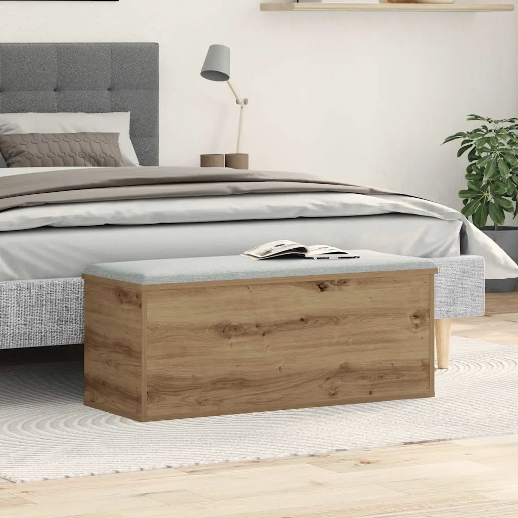 Scatola di Stoccaggio Rovere artigianale 90 x 35 x 35 cm 868712