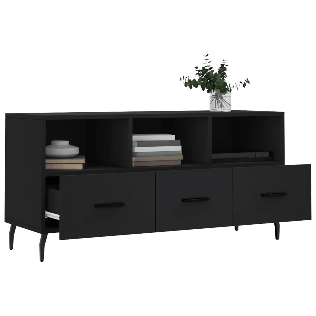 Mobile Porta TV Nero 102x36x50 cm in Legno Multistrato 829053