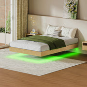 LETTO sospeso 140x200 cm Naturale con LED RGB