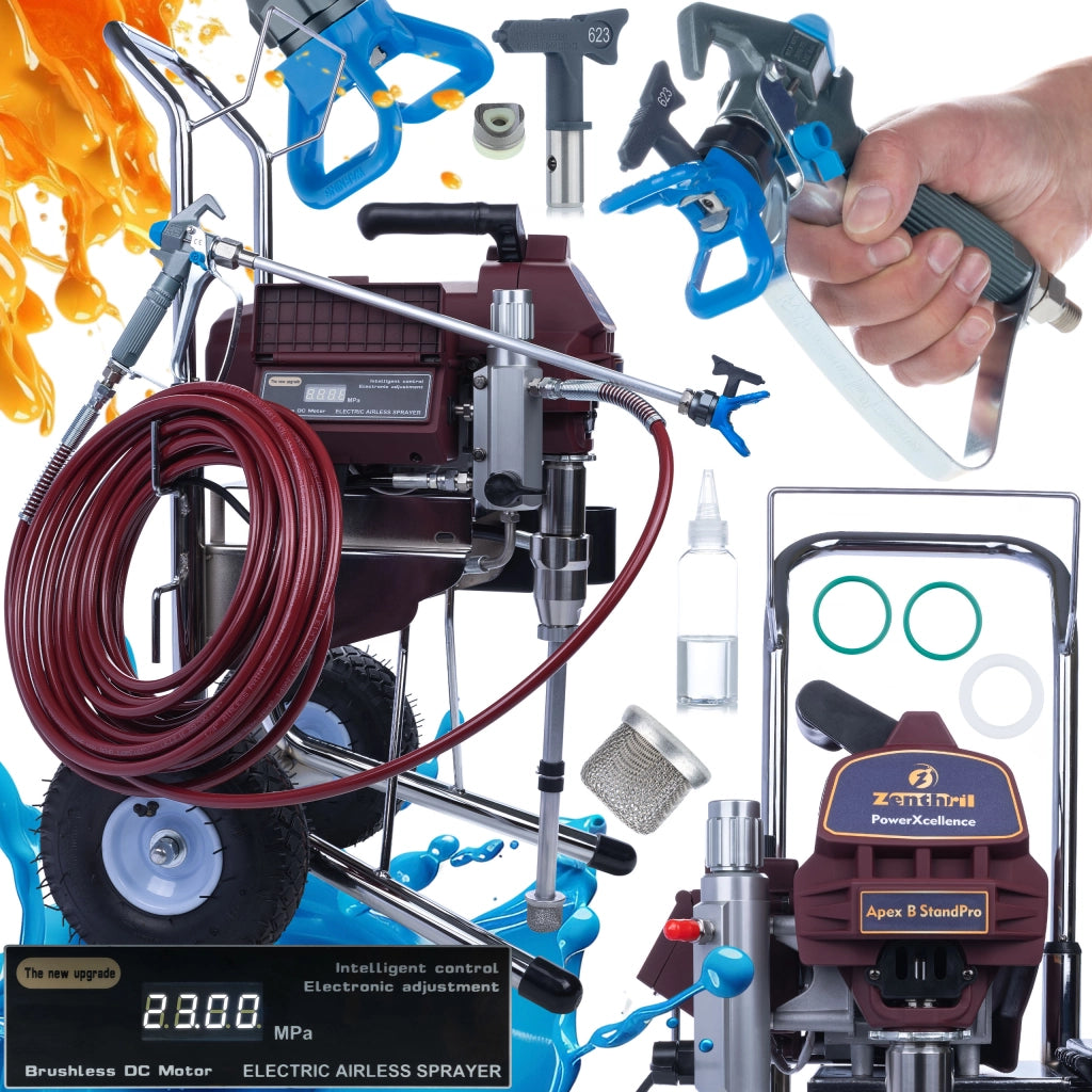 Pompa Airless Zenthril Apex B – 2500W, 20MPa, 3,2L/min | Verniciatura Professionale | Alta Efficienza e Mobilità