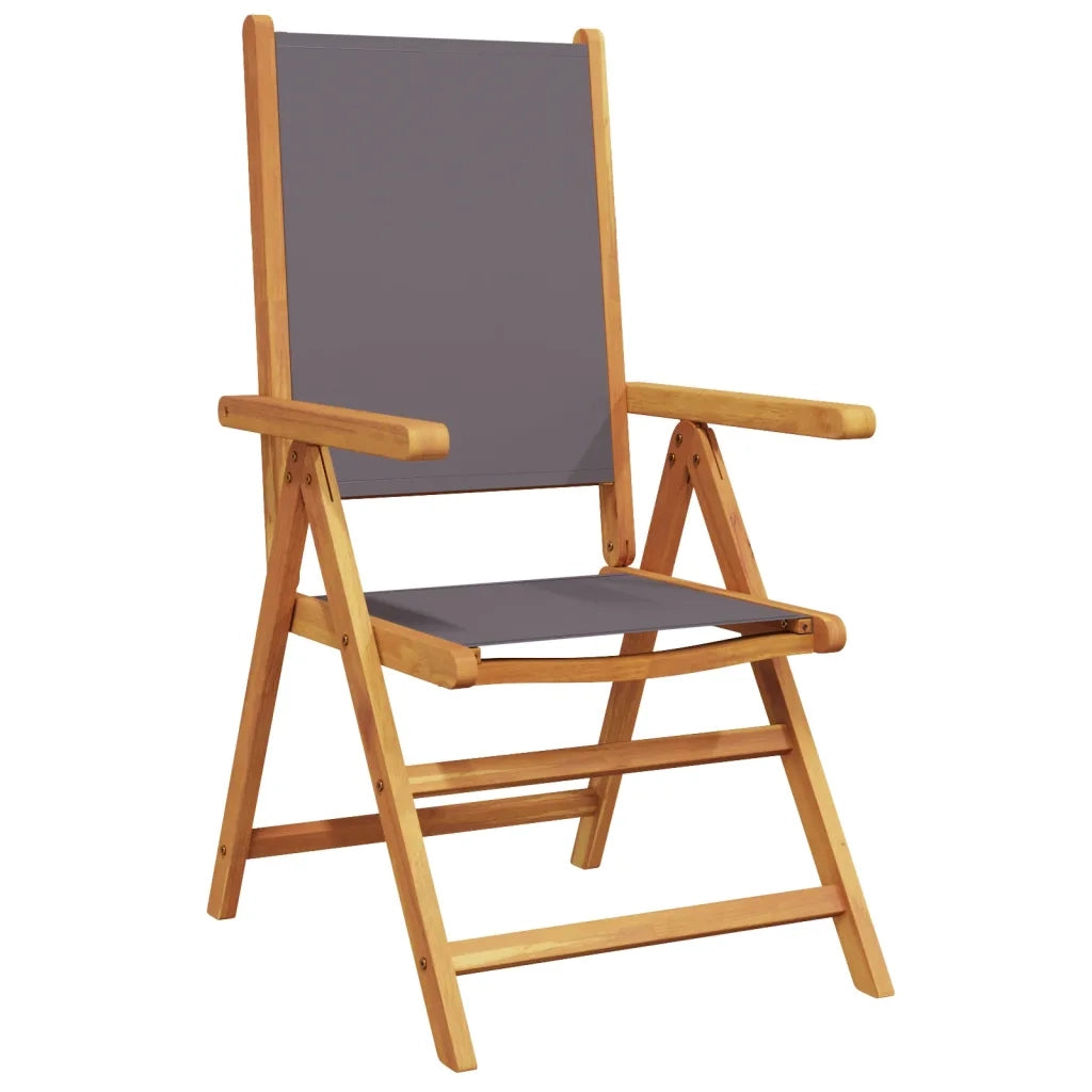 Sedie Giardino Reclinabili 6pz Antracite Tessuto Legno Massello 3214542
