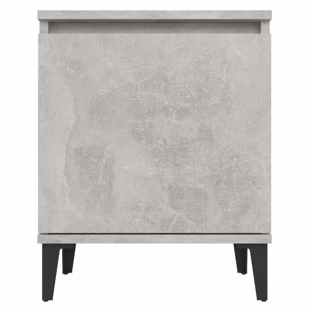 Comodino con Gambe in Metallo Grigio Cemento 40x30x50 cm cod mxl 30923
