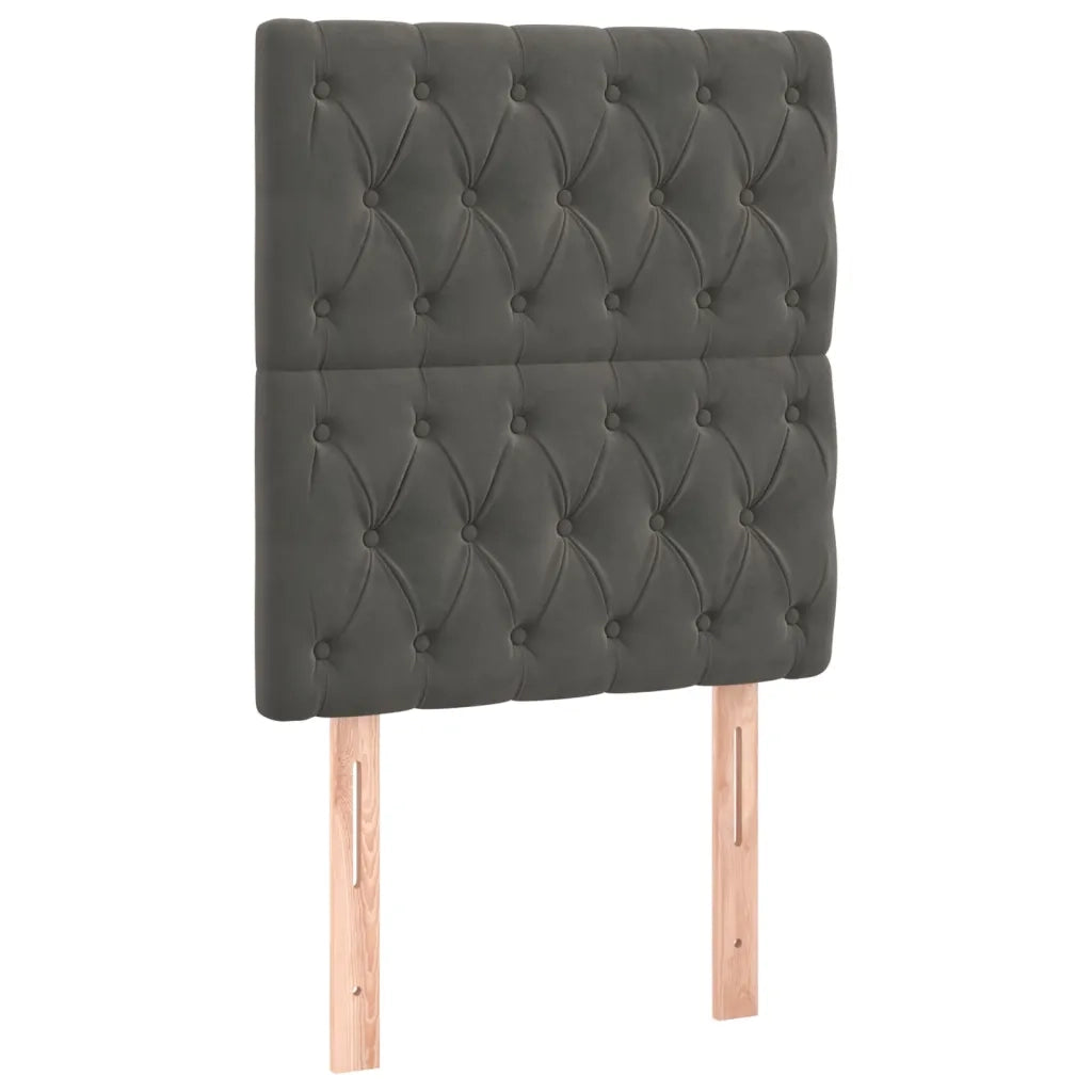 Giroletto a Molle con Materasso Grigio Scuro 80x200 cm Velluto 3132826