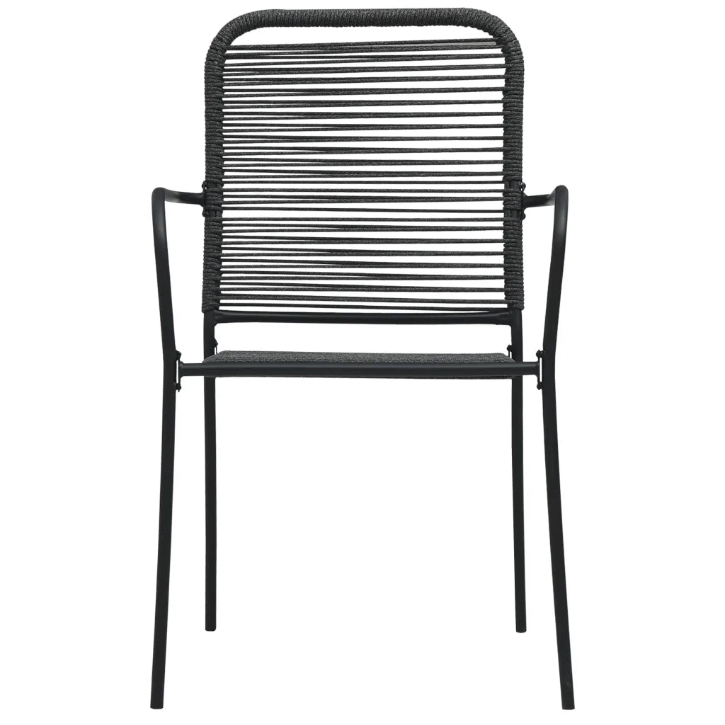 Set da Pranzo da Giardino 7 pz Nero in Vetro e Acciaio cod mxl 41306