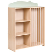 Libreria a 3 ripiani con spazio contenitivo in legno di pino marrone chiaro e ripiani in MDF