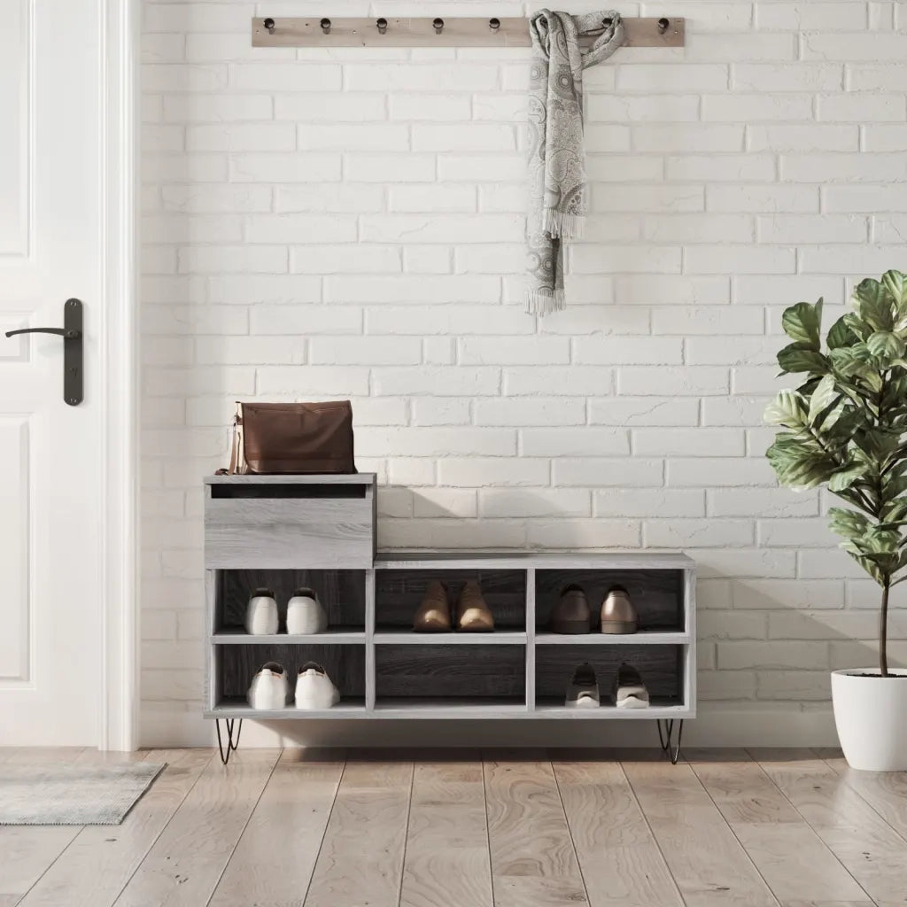 Scarpiera Grigio Sonoma 102x36x60 cm in Legno Multistrato 831370