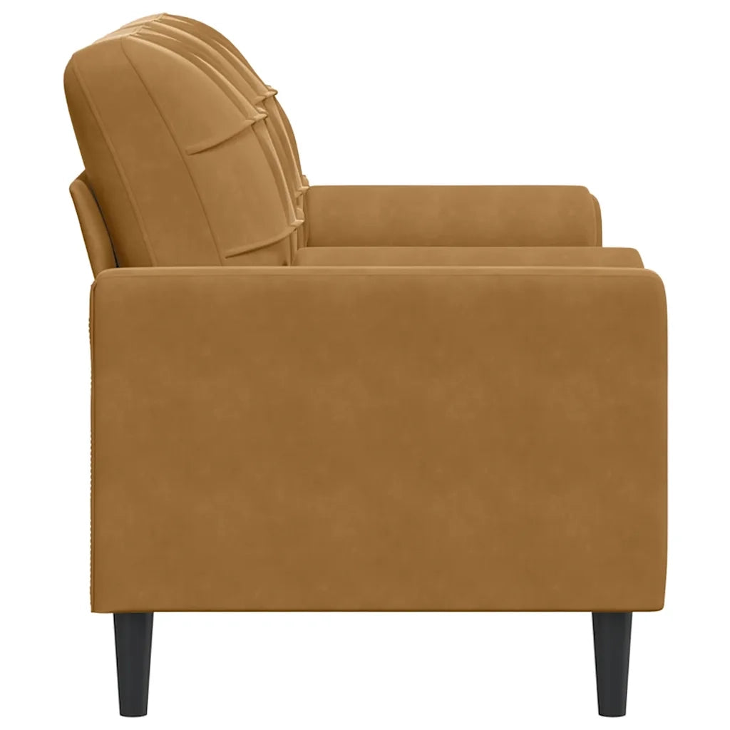 Divano a 2 Posti con Cuscini Marrone 140 cm in Velluto 3278226