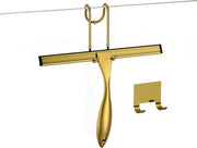 Asciugamano e lavaparabrezza, acciaio inossidabile, 100% impermeabile, adatto per porte doccia in vetro, specchi per la casa, lavaparabrezza per auto, con chiusura magnetica, gancio per doccia, 25 cm, dorato.