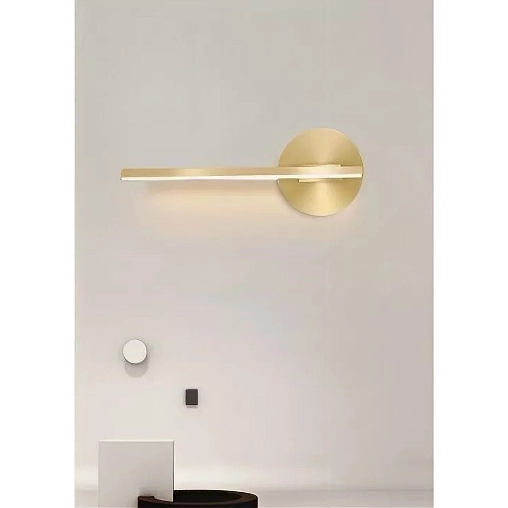 Trade Shop - Applique Da Parete Led 13 W Lineare Orientabile Oro Lampada Luce Naturale 50384 -