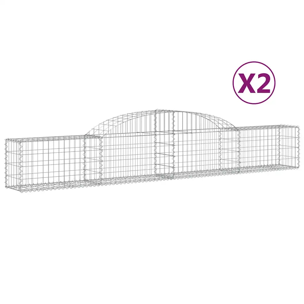 Cesti Gabbioni ad Arco 2 pz 300x30x40/60 cm Ferro Zincato 3146467