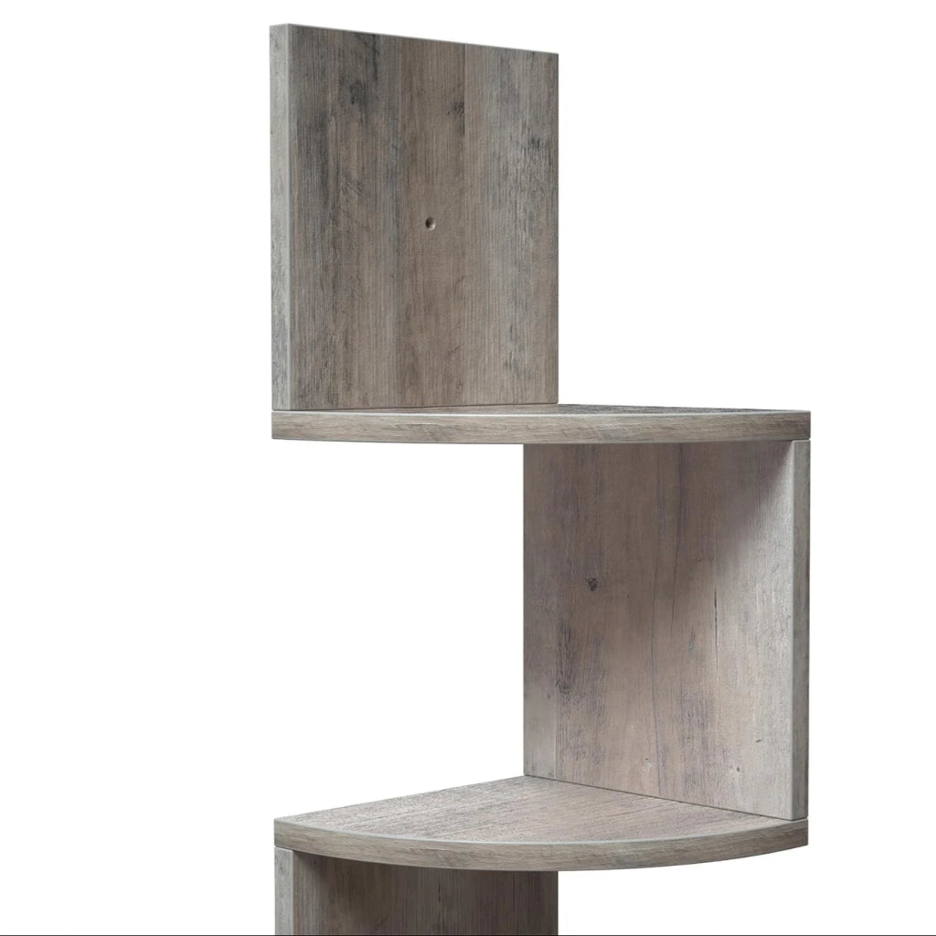 Mensola angolare mensola da parete 20 x 20 x 127,5 cm forma a zigzag libreria grigio 12_0005625