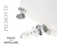 Copriwater Universale 37x43,6 cm in MDF Cerniere in Metallo Cromato Piemonte Bianco Lucido