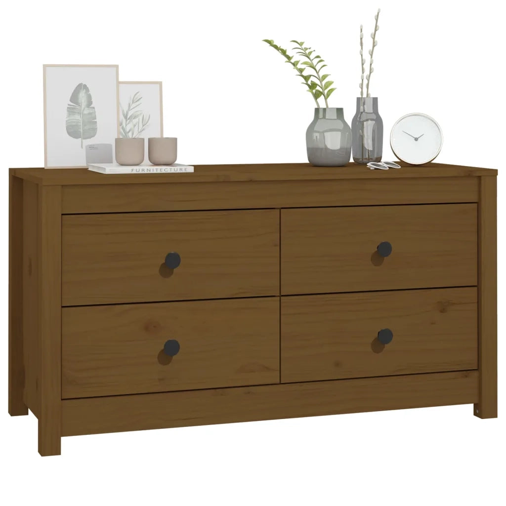 Armadietto Marrone Ambra 100x40x54 cm in Legno Massello di Pino 821777