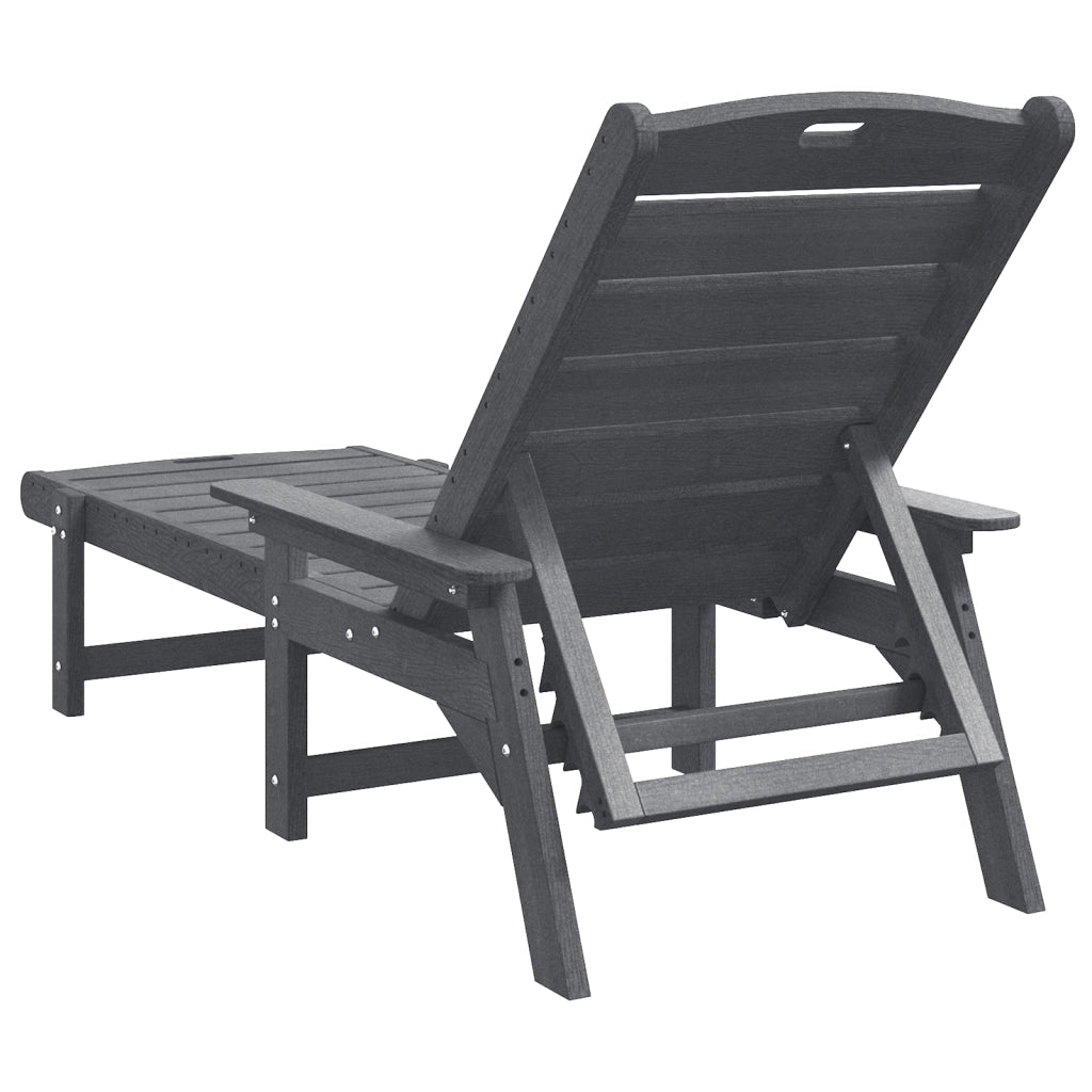 Lettino prendisole Grigio Chiaro 53x162x98.5 cm HDPE