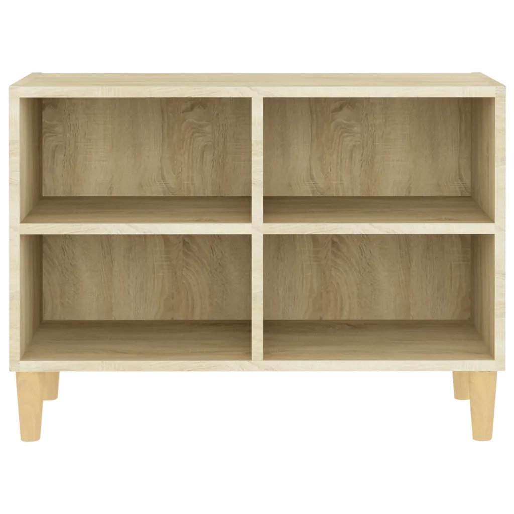 Mobile TV con Gambe Legno Massello Rovere Sonoma 69,5x30x50 cm 805926