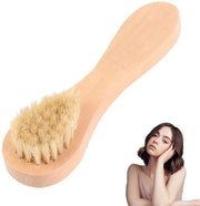 Borsetto per il viso Ergonomico - Manico in legno - Scopa delicata - Borsetto per la pulizia del viso - Peeling e massaggio - Materiale di alta qualità