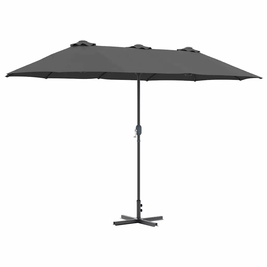 Ombrello da giardino-Ombrellone da spiaggia Antracite 370 x 197 x 239 cm