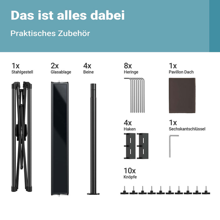 Gazebo per barbecue color caffè 2,45 x 1,52 m con telone di copertura e due ripiani