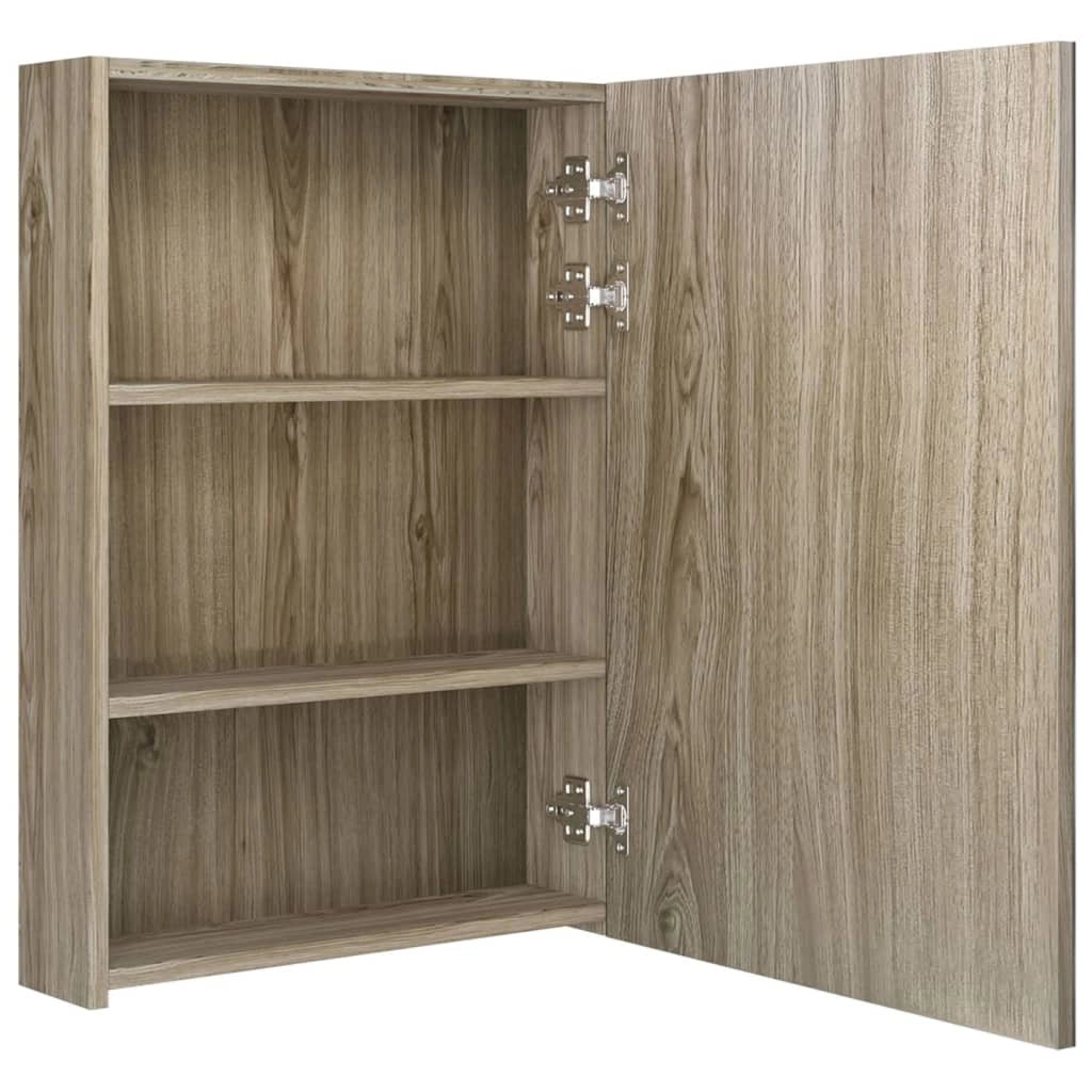 Mobile da bagno con specchio LED 50 x 13 x 70 cm MDF rovere 02_0006589