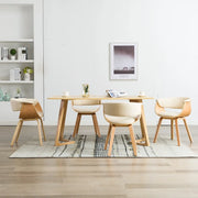Sedie da Pranzo 4 pz Crema in Legno Piegato e Similpelle cod mxl 7838