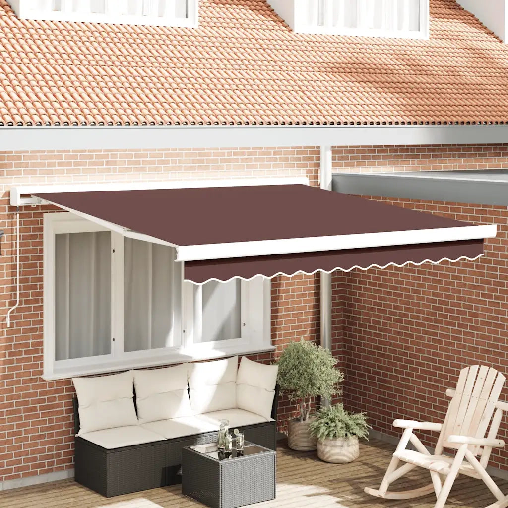 Tenda Sole Retrattile Manuale 300x250 cm Marrone 3215718