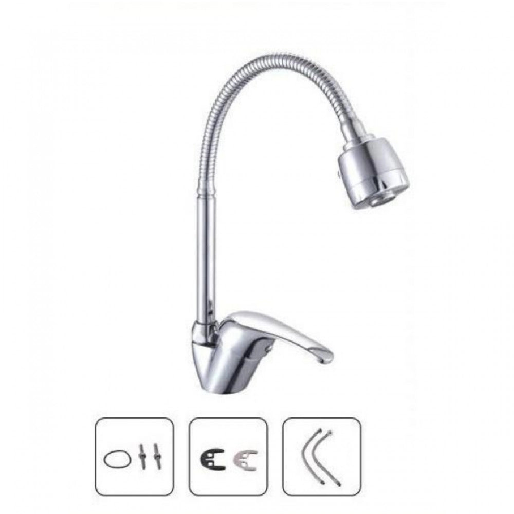 Trade Shop - Rubinetto Miscelatore Per Cucina Canna Alta Flessibile Lavello Doccetta 52934 -