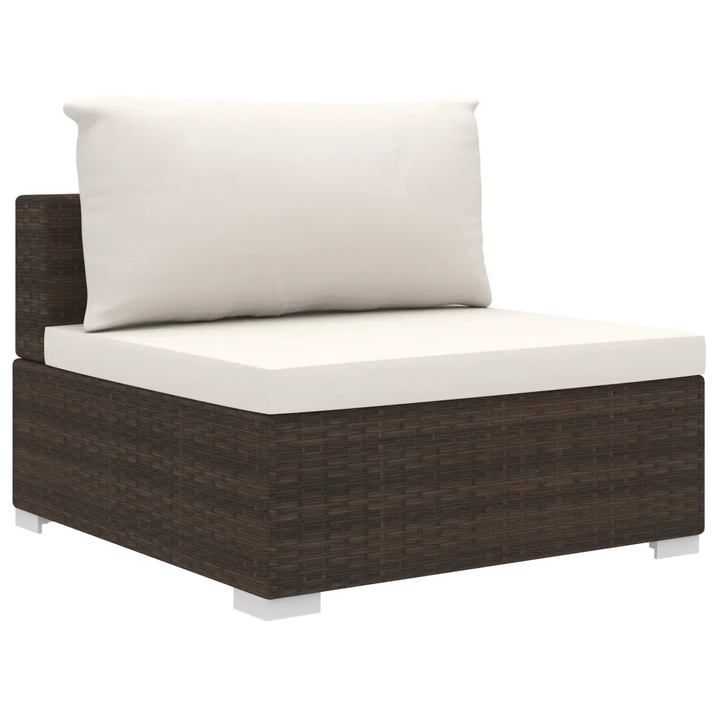 Set Divani da Giardino 8 pz con Cuscini in Polyrattan Marrone cod mxl 33128