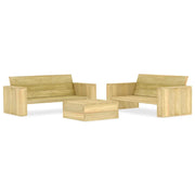 Set Divani da Giardino 3 pz in Legno di Pino Impregnato cod mxl 39384