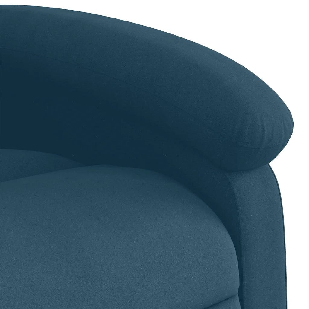 Divano Sedia-Poltrona Reclinabile Blu in Velluto 284088