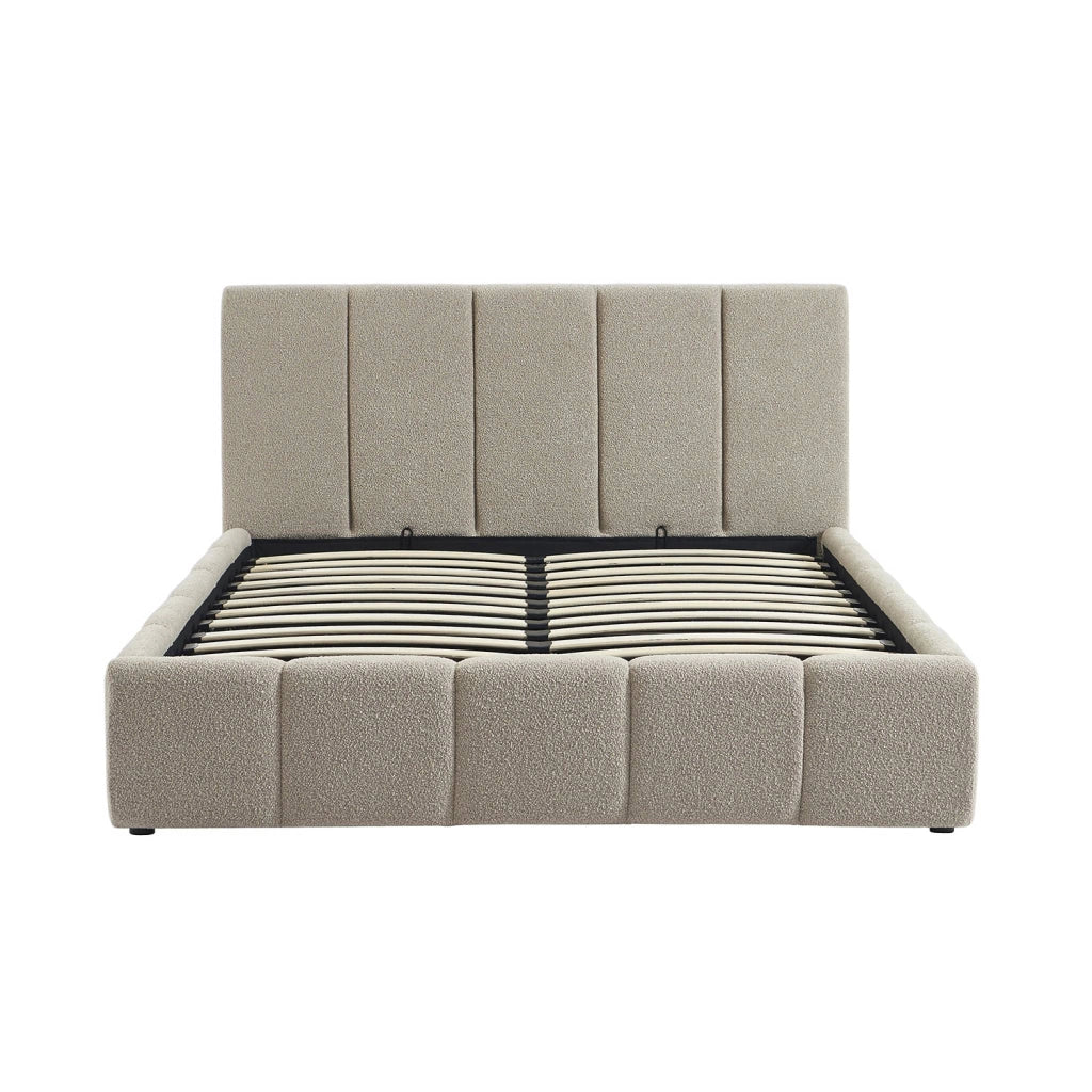 Struttura letto con contenitore e testiera 140cmx190cm, imbottita