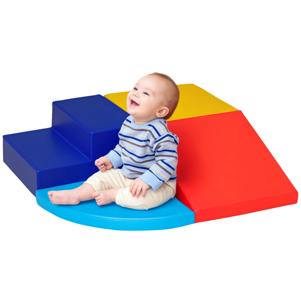 Set Costruzioni Morbide da 4 Pezzi, Gioco Educativo per Bambini Et¨¤ 1-3 Anni per Casa e Scuola, Multicolore