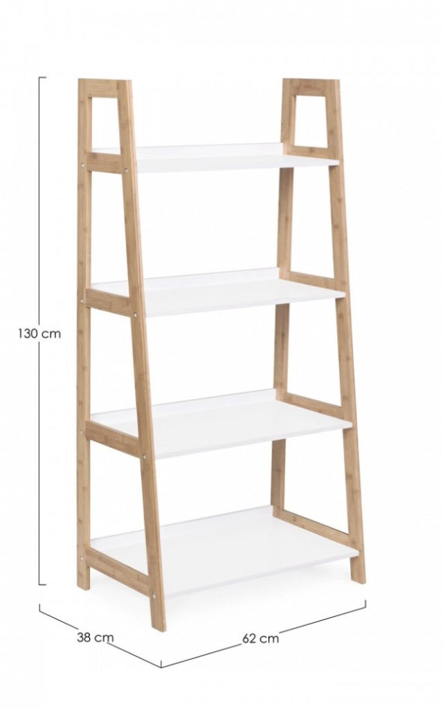 Libreria Legno Marrone Moderna da Interno 4 Piani - HUDSON