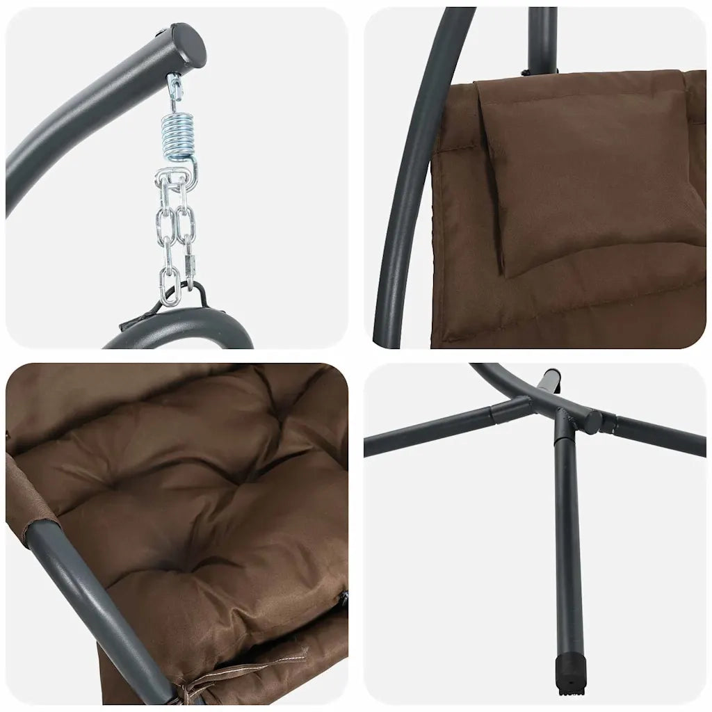 Sedia uovo sospesa Caffè 94 x 107 x 196,5 cm Acciaio 42003854