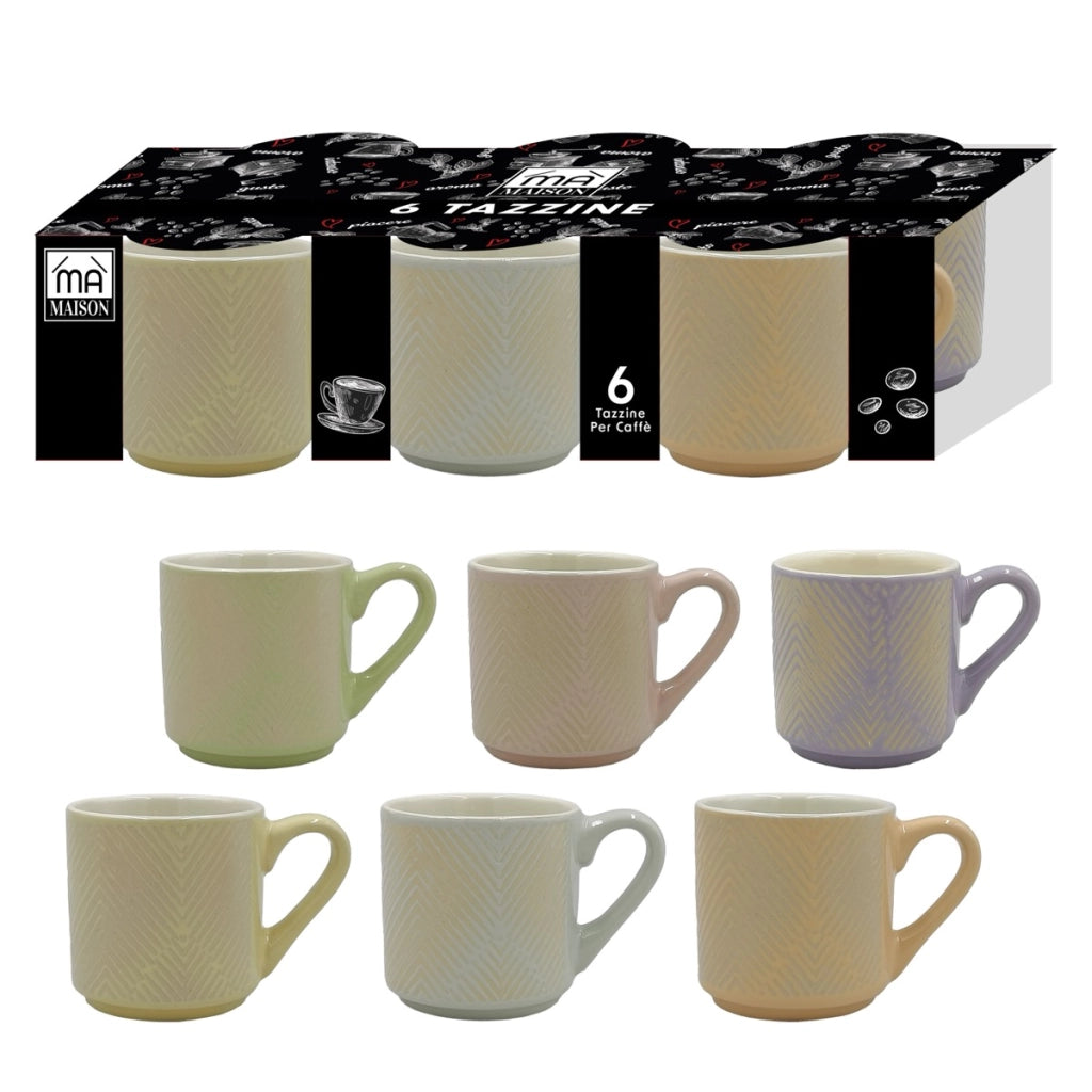 MA MAISON SET 6 DA TAZZINE CAFFÈ FANTASIA A RIGHINE MULTICOLOR