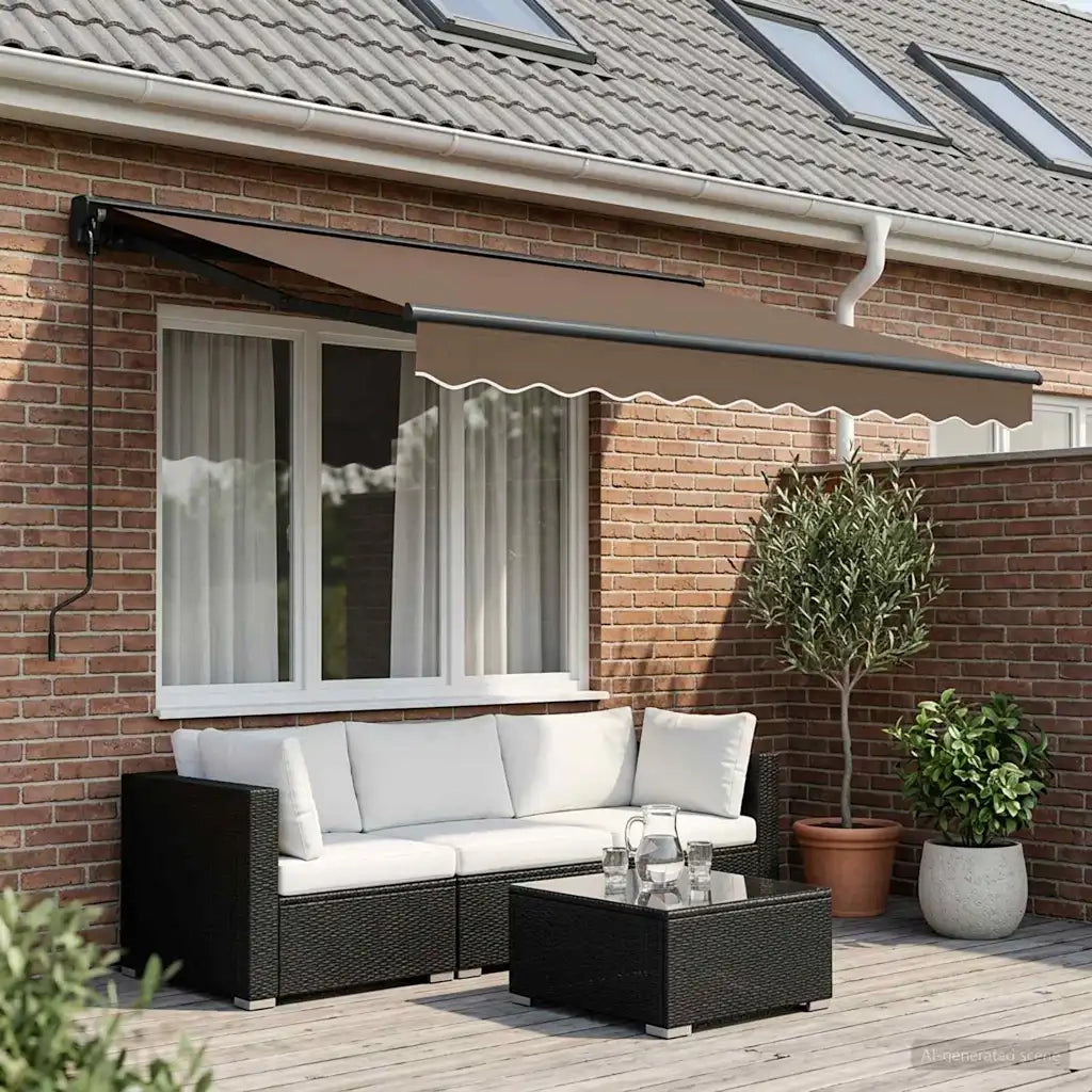 Tenda retrattile Tortora 3,5 x 2,5 m Poliestere e Alluminio 3425999