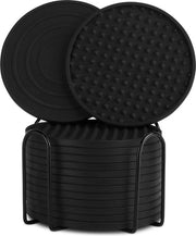 Sostegni in silicone per vetro - Set da 14 pezzi - Nero - Silicone