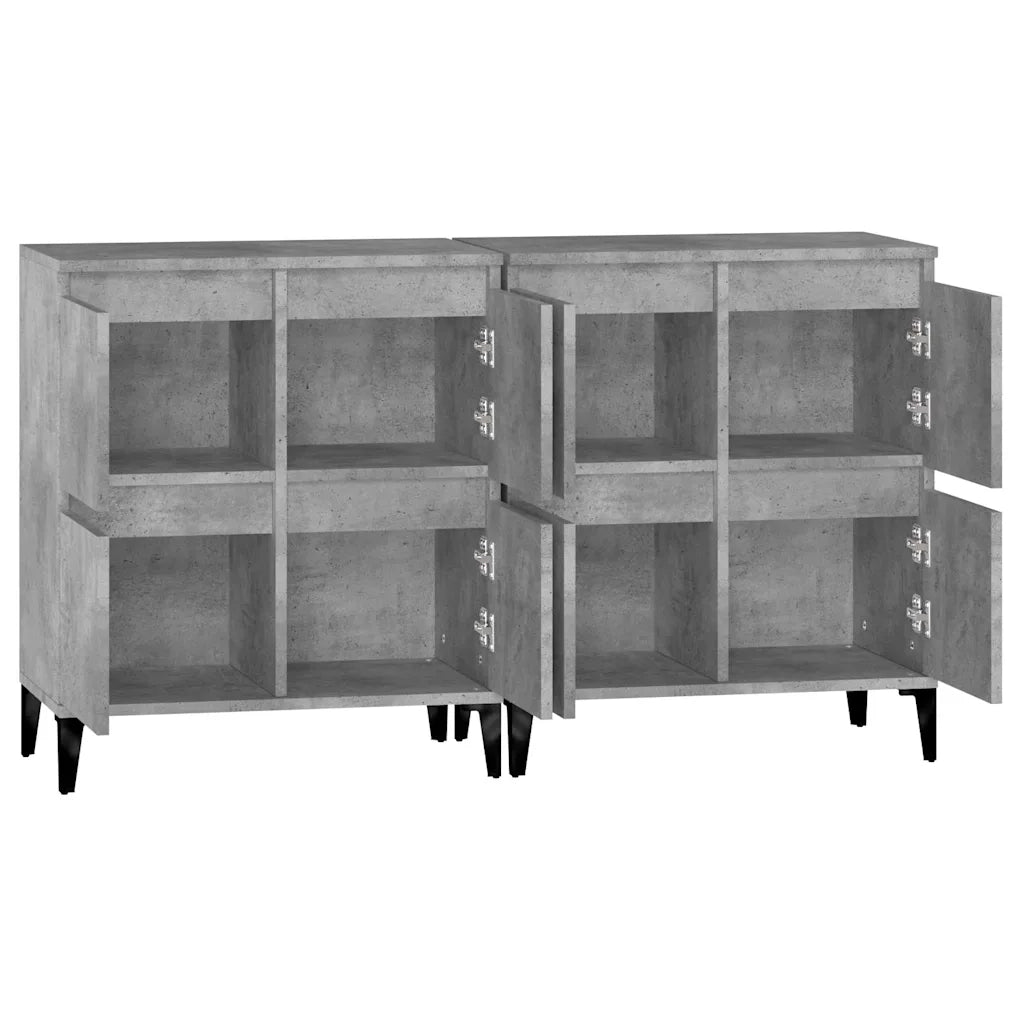 Credenze 2pz | Madia | Buffet da pranzo | Armadio da pranzo Grigio Cemento 60x35x70 cm in Legno Multistrato