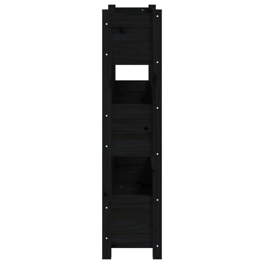 Fioriera rialzata per piante e fiori terrazza giardino 77 x 25 x 104,5 cm legno massello di pino nero 02_0037848
